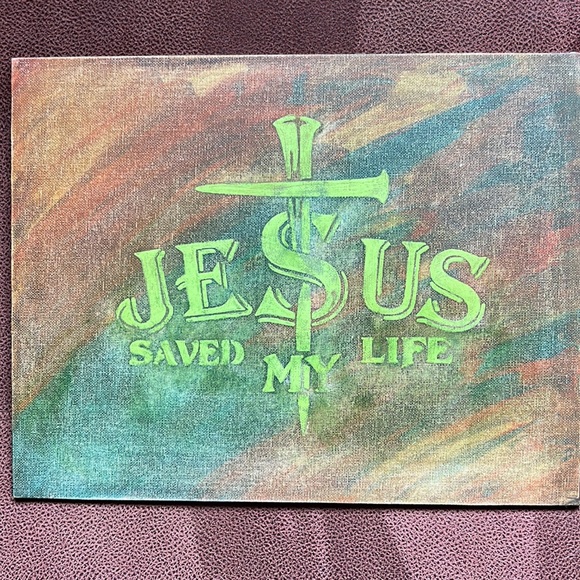 Jesus Saved My Life* Acrylic Canvas Painting - Picture 12 of 16